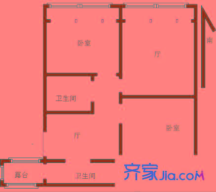 虎踞北路戶型圖戶型圖 3室 3室1廳1衛(wèi)1廚