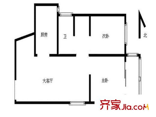 鄭和國際廣場戶型圖戶型圖 2室2廳1衛(wèi)1廚