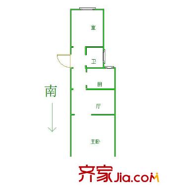居安里住宅戶型圖戶型圖2室 2室1廳1衛(wèi)1廚