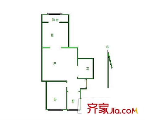 苜蓿園山莊戶型圖戶型圖 2室 2室1廳1衛(wèi)1廚
