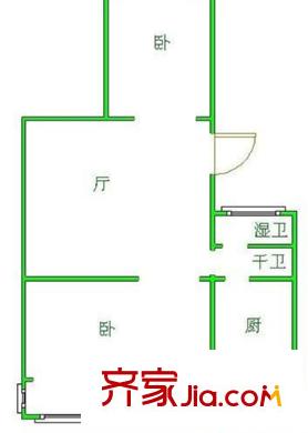 苜蓿園山莊戶型圖戶型圖 2室 2室1廳1衛(wèi)1廚