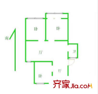 苜蓿園山莊戶型圖 戶型圖 3室 3室1廳1衛(wèi)1廚