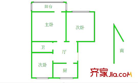 苜蓿園山莊戶型圖戶型圖 3室 3室1廳1衛(wèi)