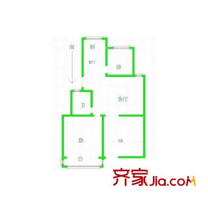 苜蓿園山莊戶型圖戶型圖 3室 3室2廳1衛(wèi)1廚