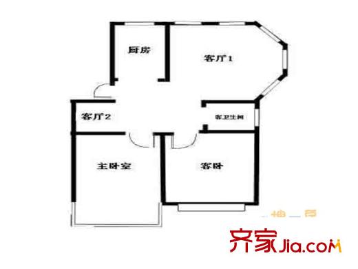 金陵世家戶型圖戶型圖 2室 2室2廳1衛(wèi)1廚