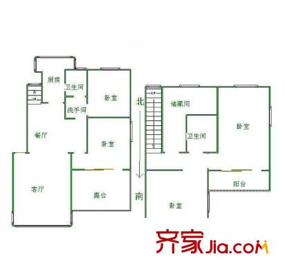 金陵世家戶型圖戶型圖 4室 4室2廳2衛(wèi)1廚