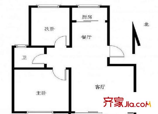 銀城寶船聽濤戶型圖戶型圖 2室 2室2廳1衛(wèi)1廚