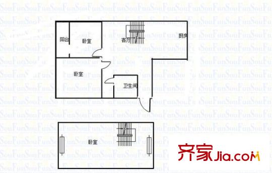 寧工二村戶型圖戶型圖 3室 3室1廳1衛(wèi)1廚