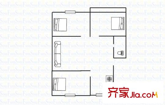 寧工二村戶型圖戶型圖 3室 3室1廳1衛(wèi)1廚