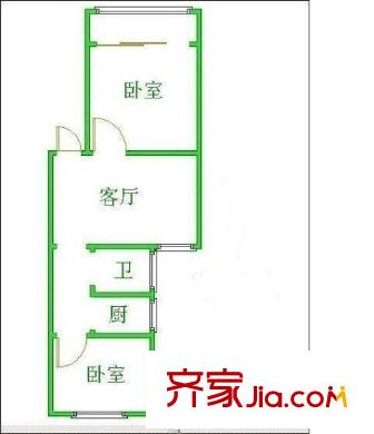 莫愁新村戶型圖戶型圖 2室 2室1廳1衛(wèi)