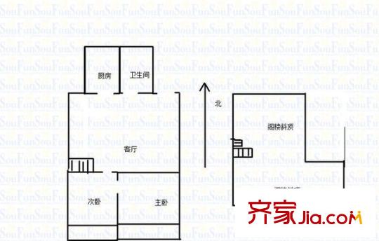 蘇寧樂瑰園戶型圖戶型圖 3室 3室1廳1衛(wèi)1廚