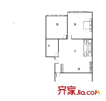 百子亭戶型圖 戶型圖 3室 3室1廳1衛(wèi)1廚