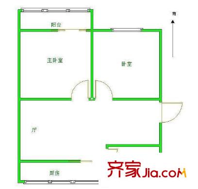 中山門小區(qū)戶型圖戶型圖 2室   2室1廳1衛(wèi)1廚