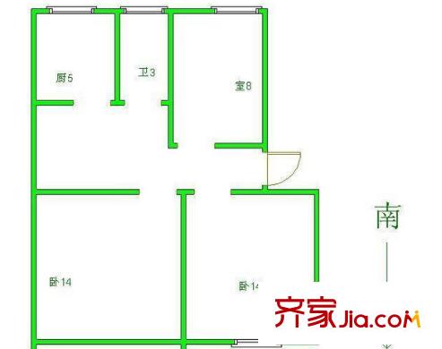 中山門小區(qū)戶型圖戶型圖 3室  3室1廳1衛(wèi)