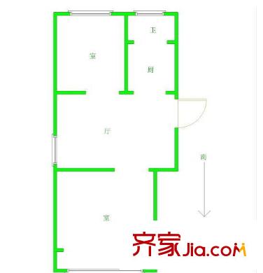 臺城花園戶型圖戶型圖 2室 2室1廳1衛(wèi)1廚