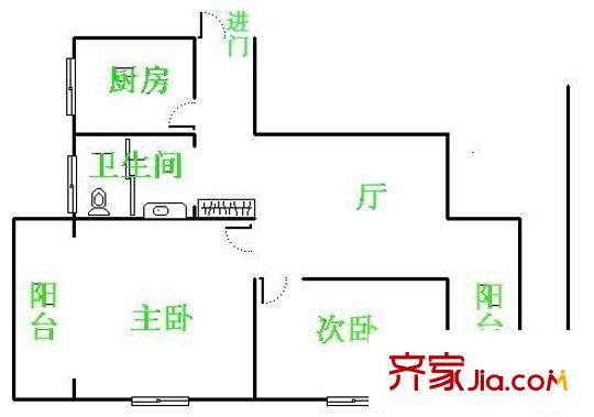 邁苑小區(qū)戶型圖戶型圖  2室 2室1廳1衛(wèi)1廚