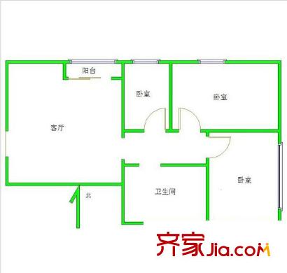 金盾公寓戶型圖戶型圖 3室 3室1廳1衛(wèi)1廚