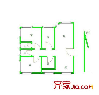 鴻仁名居戶型圖戶型圖 4室 4室2廳2衛(wèi)1廚