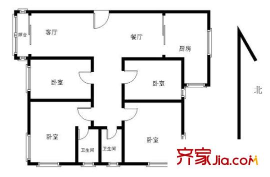 鴻仁名居戶型圖戶型圖  4室 4室2廳2衛(wèi)1廚
