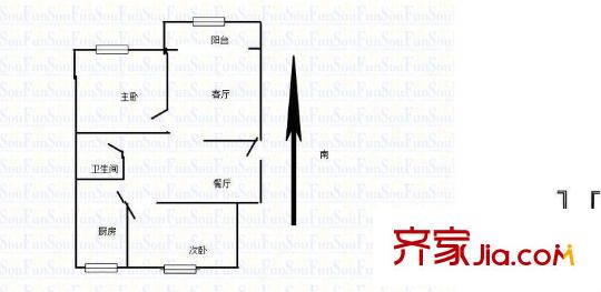鴻仁名居 2室 戶型圖