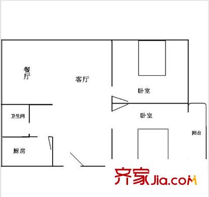 金堯山莊戶型圖戶型圖 2室 2室2廳1衛(wèi)1廚