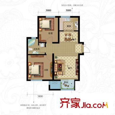 綠城理想之城藍岸戶型圖藍岸格拉斯F8戶型 2室2廳1衛(wèi)1廚