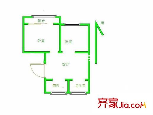 公教一村戶型圖戶型圖 2室 2室1廳1衛(wèi)1廚
