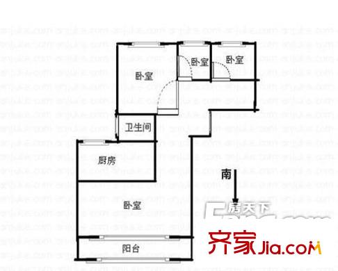 公教一村戶型圖戶型圖 4室 4室1廳1衛(wèi)1廚