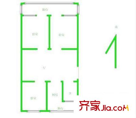 融康苑戶型圖戶型圖 3室  3室1廳1衛(wèi)1廚
