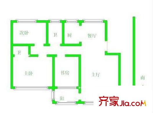 融康苑戶型圖戶型圖 3室 3室2廳1衛(wèi)1廚