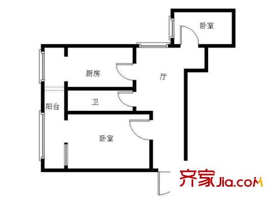 清涼山莊戶型圖戶型圖  2室 2室1廳1衛(wèi)1廚