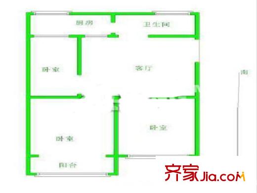 金陵名人居戶型圖戶型圖 3室 3室1廳1衛(wèi)1廚