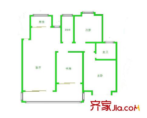 奧體新城木樨園戶型圖戶型圖 3室  3室2廳2衛(wèi)1廚