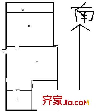 青田雅居戶型圖 戶型圖 1室 1室1廳1衛(wèi)1廚
