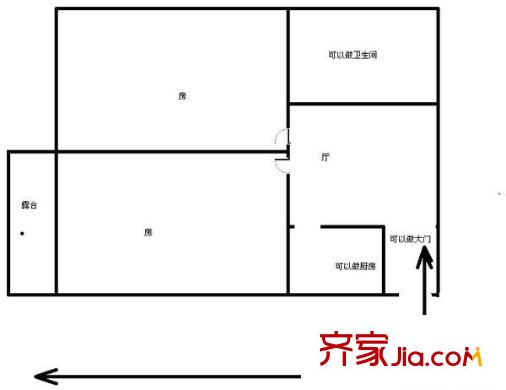 青田雅居戶型圖戶型圖  2室 2室1廳1衛(wèi)1廚
