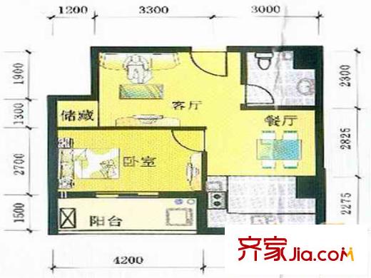 紫薇花園戶型圖戶型圖 1室 1室1廳1衛(wèi)1廚