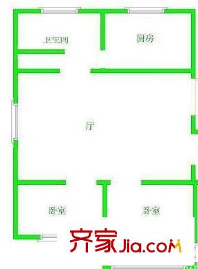 紫薇花園戶型圖戶型圖 2室 2室1廳1衛(wèi)1廚