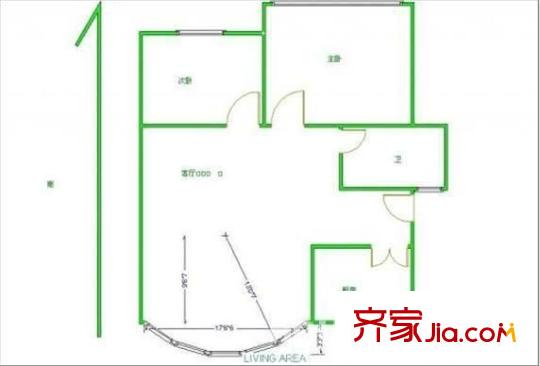紫薇花園戶型圖戶型圖 2室 2室1廳1衛(wèi)1廚