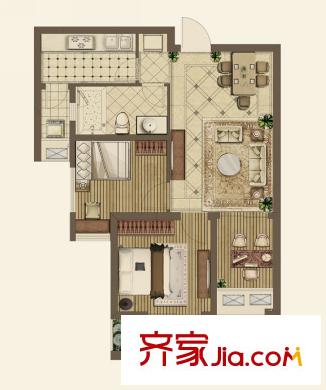 銀城聚澤園戶型圖戶型圖 3室 3室2廳1衛(wèi)1廚