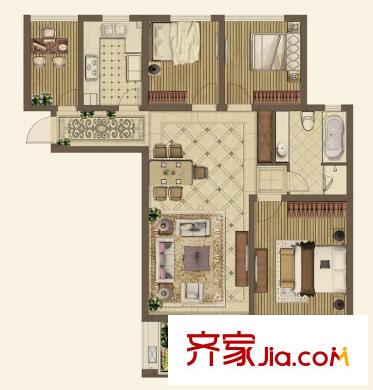 銀城聚澤園戶型圖戶型圖 4室 4室2廳1衛(wèi)1廚