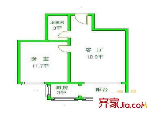 北城嘉園戶型圖戶型圖 1室 1室1廳1衛(wèi)1廚