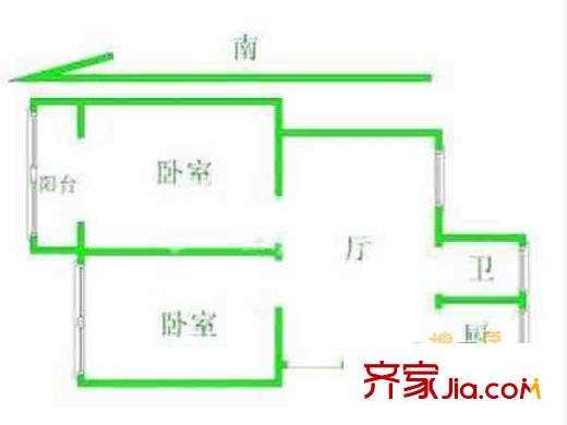 北城嘉園戶型圖戶型圖 2室 2室1廳1衛(wèi)1廚