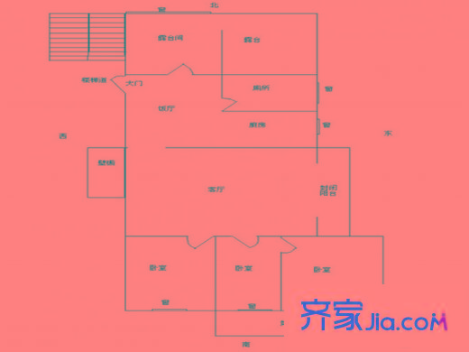 婁子巷小區(qū)戶型圖戶型圖 3室  3室2廳1衛(wèi)1廚