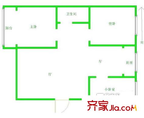 佛心橋住宅戶型圖戶型圖 3室 3室2廳1衛(wèi)1廚