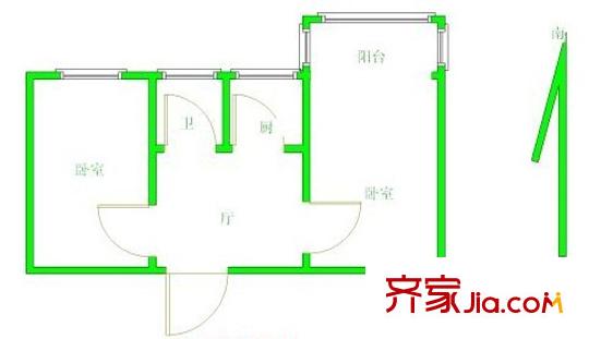 拓園戶型圖戶型圖 2室 2室1廳1衛(wèi)1廚