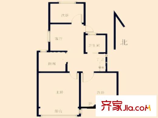 拓園戶型圖戶型圖 3室 3室1廳1衛(wèi)1廚