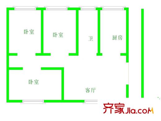 紅森公寓戶(hù)型圖戶(hù)型圖 3室 3室1廳1衛(wèi)1廚