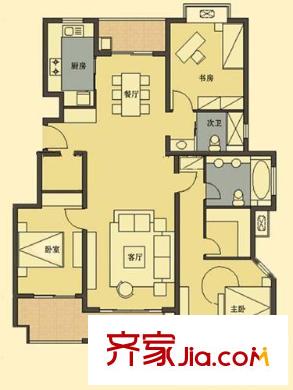 同仁康橋水岸戶型圖E3 拷貝 3室2廳2衛(wèi)1廚