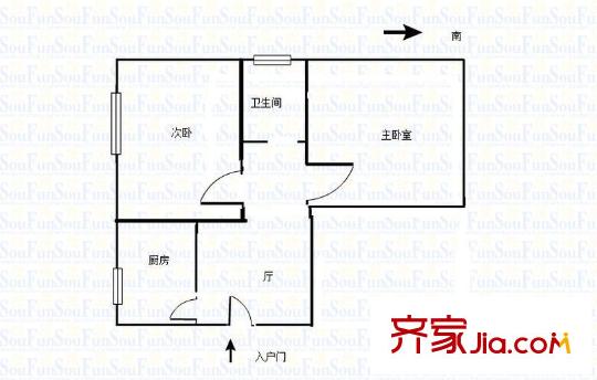 回龍橋小區(qū) 2室 戶型圖