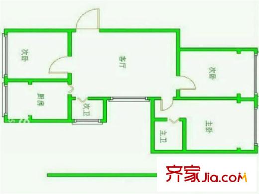 水佑崗小區(qū)戶型圖戶型圖 3室 3室1廳2衛(wèi)1廚